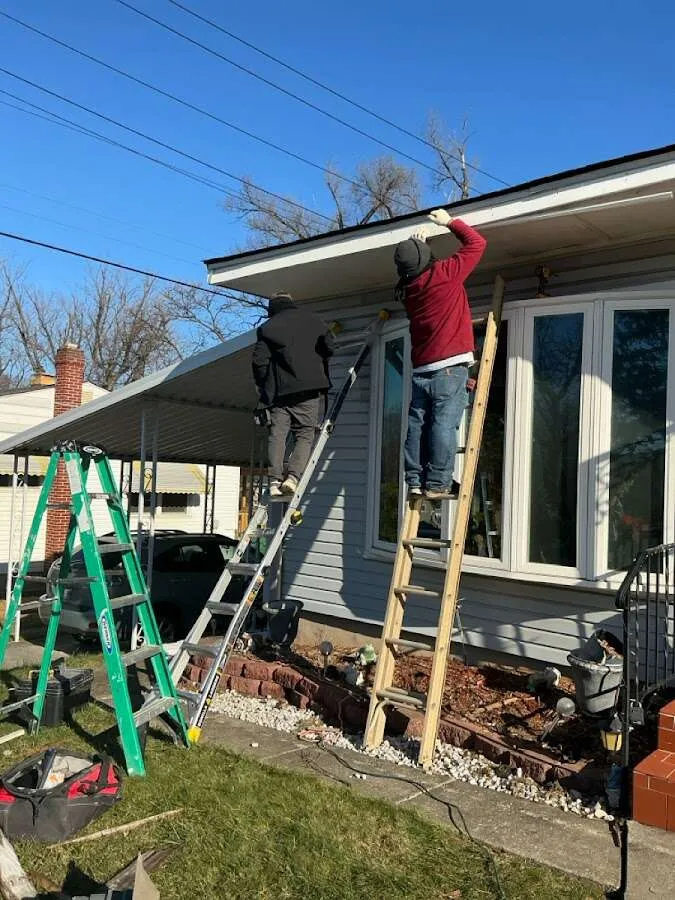Restoration crew performing exterior repair in Marathon