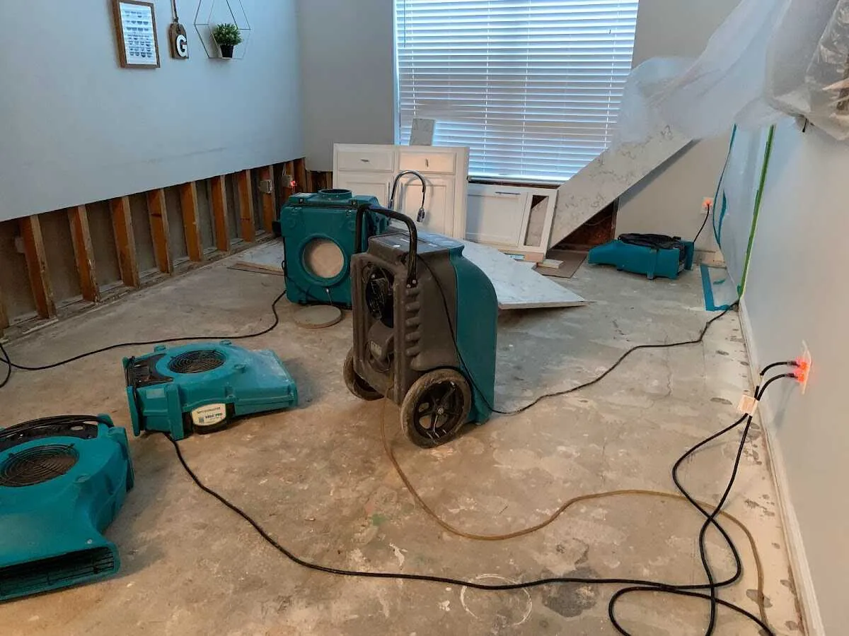 Dehumidifier in flood-cut room for Water Extraction & Removal in Marathon